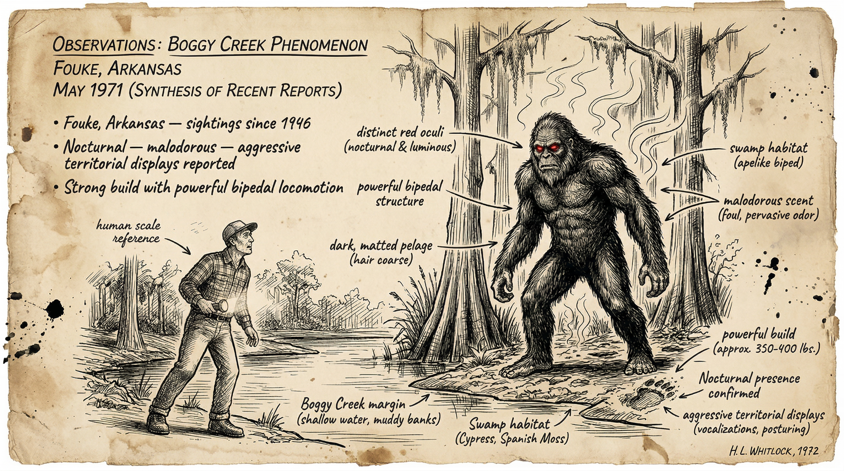Illustration of Boggy Creek Monster