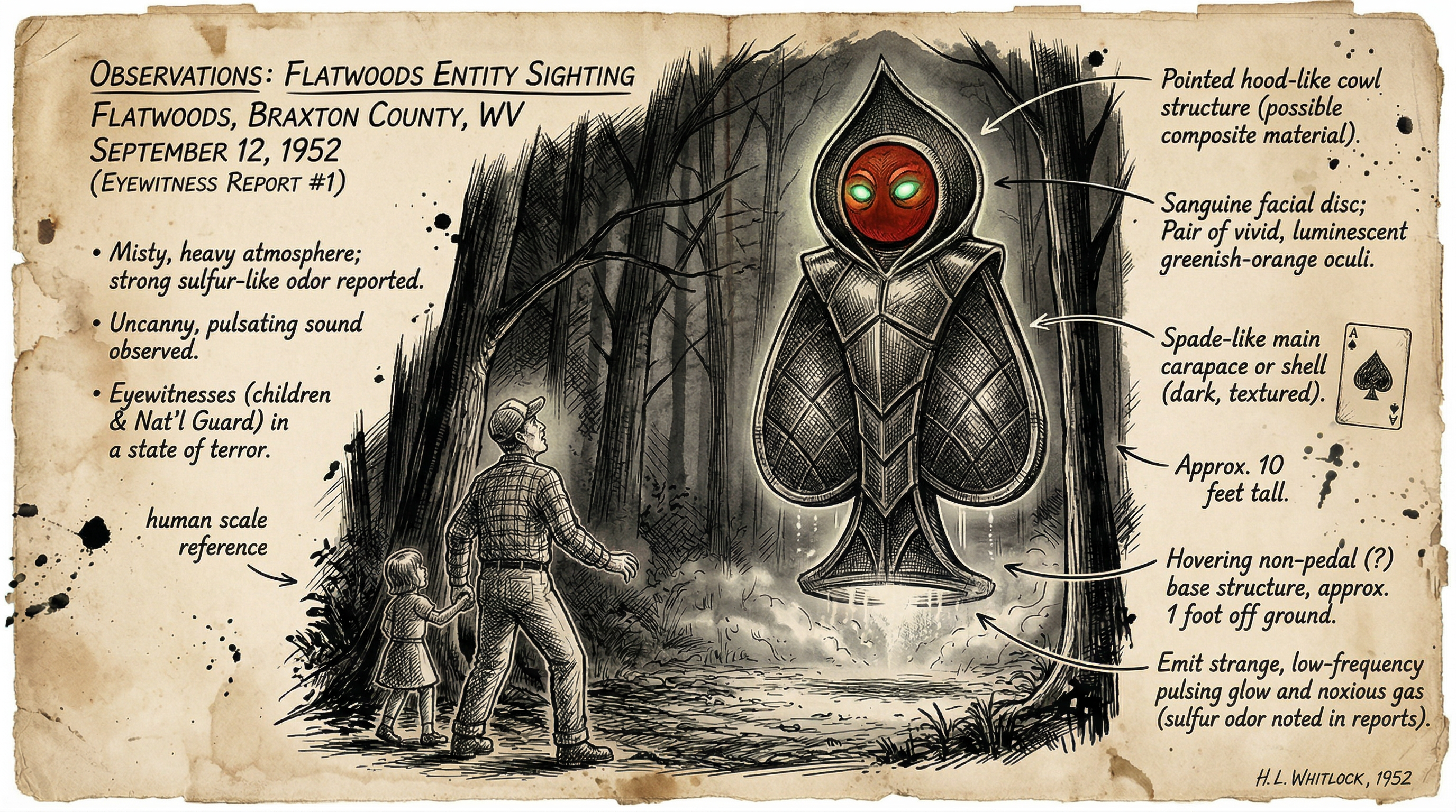 Illustration of Flatwoods Monster