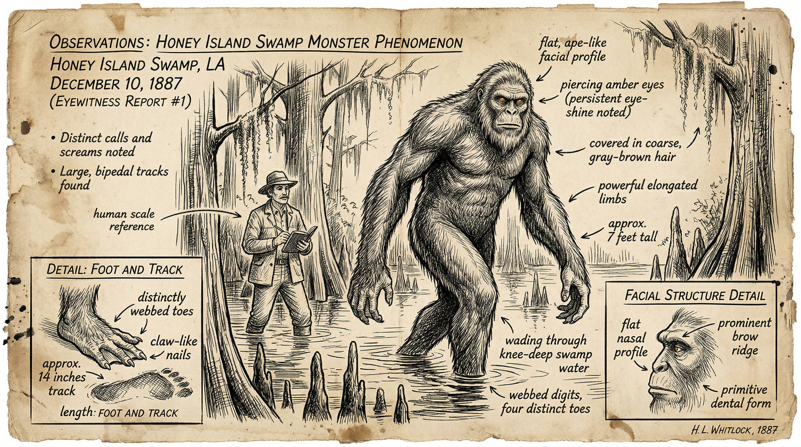Illustration of Honey Island Swamp Monster