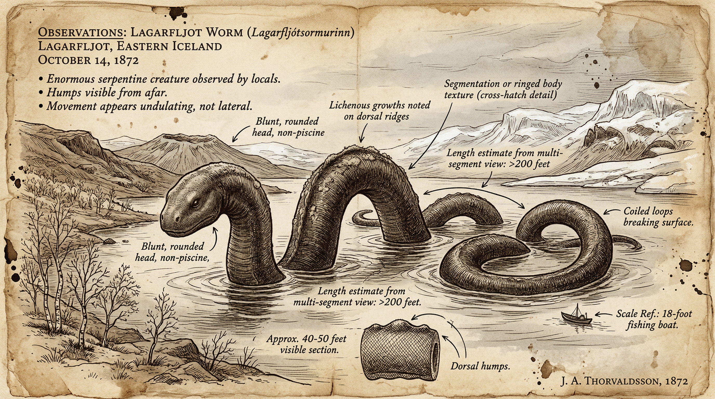 Illustration of Lagarfljot Worm
