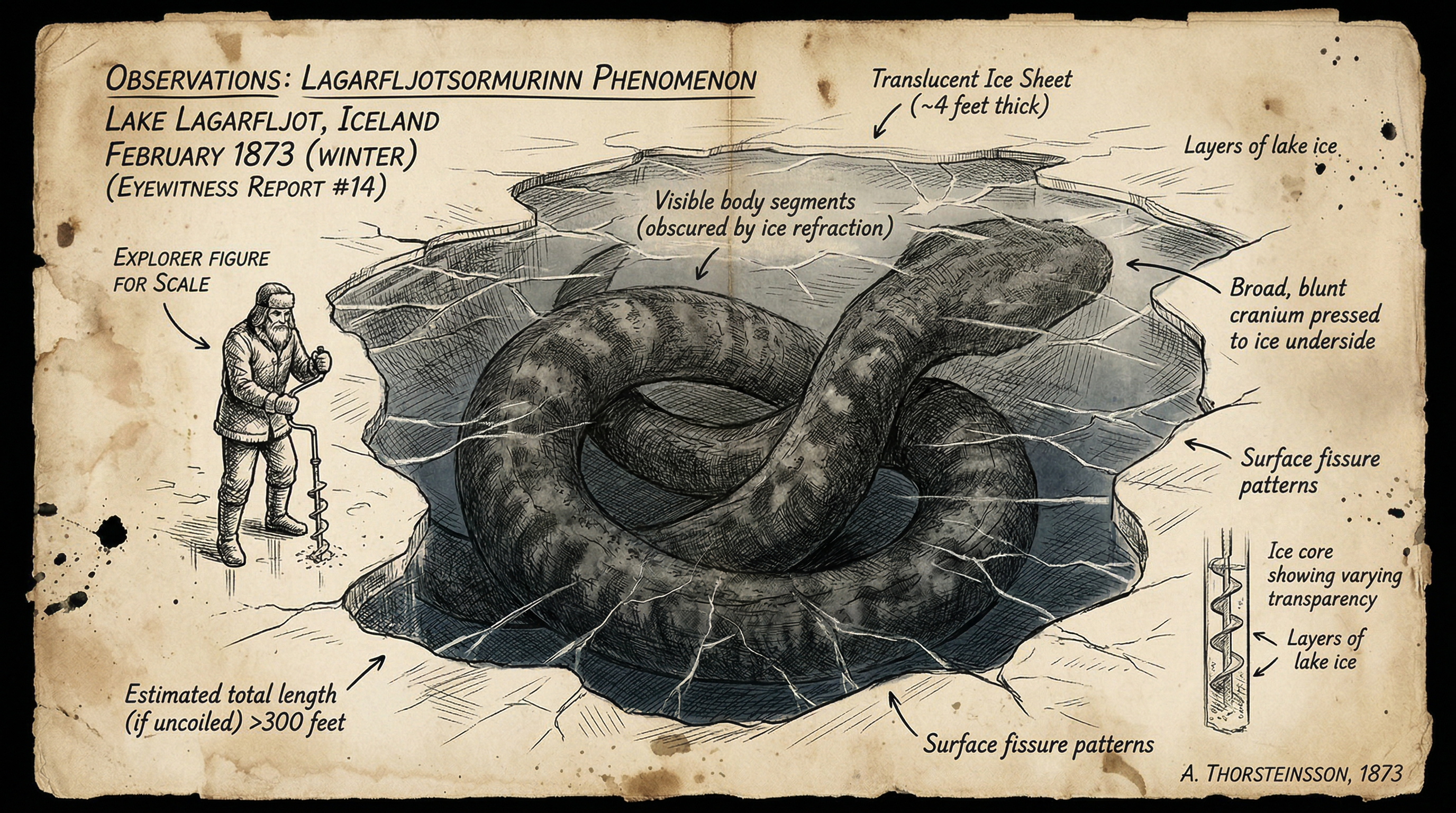 Illustration of Lagarfljótsormurinn