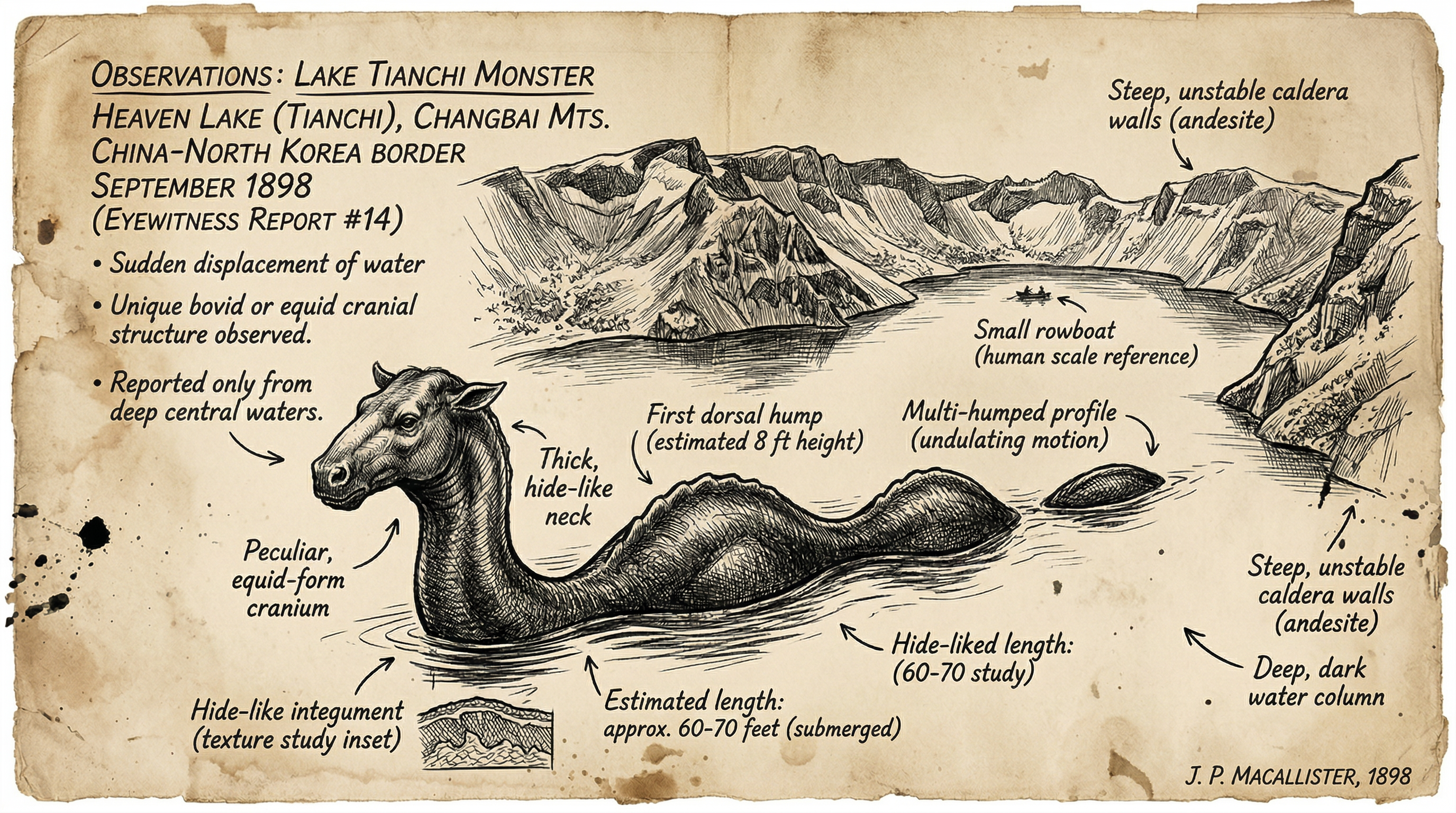 Illustration of Lake Tianchi Monster