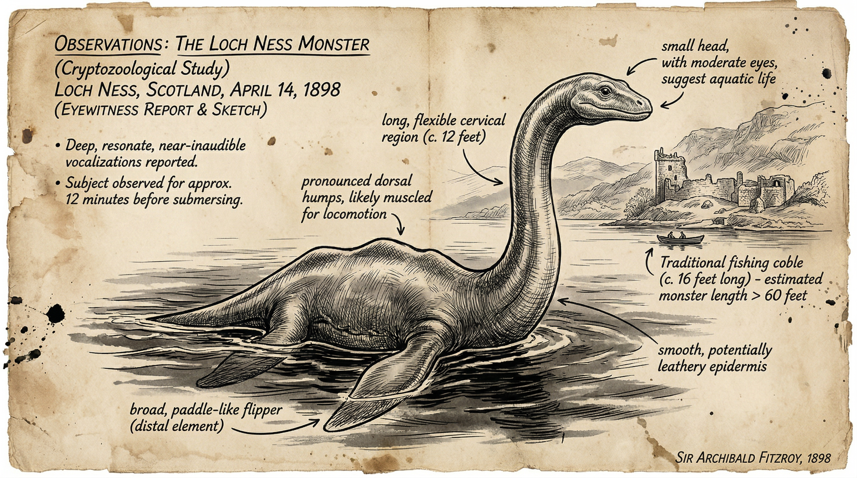 Illustration of Loch Ness Monster